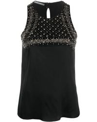 Alberta Ferretti - Bead-Embellishment Sleeveless Blouse - Lyst