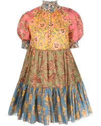 Zimmermann - Robe courte June Lantern en coton à fleurs - Lyst