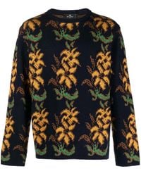 Etro - Jersey Con Motivo Floral En Intarsia - Lyst