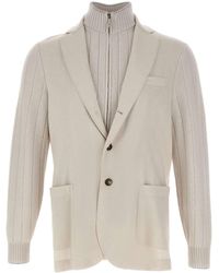 Eleventy - Ribbed Knit Blazer - Lyst