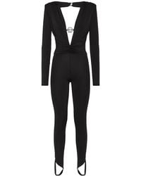 Philipp Plein - Shoulder Padded Bodycon-Design Jumpsuit - Lyst