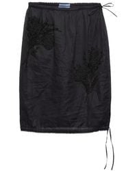 Prada - Organdy Midi-Rok Met Borduurwerk - Lyst