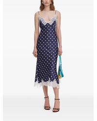 Self-Portrait Dot Mesh Midi Dress in Black | Lyst