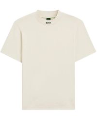 BOSS - Mock-Neck Cotton T-Shirt - Lyst