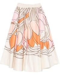 La DoubleJ - Balerina Floral-Print Midi Skirt - Lyst