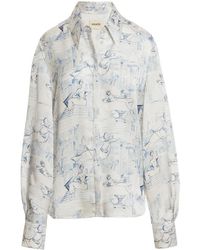 KHAITE - The Minta Graphic-Print Shirt - Lyst