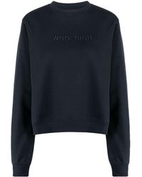 Woolrich - Logo-embroidered Crew-neck Sweatshirt - Lyst