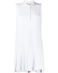 Thom Browne - Rwb Stripe Sleeveless Pleated Tennis Dress - Lyst