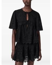 AllSaints - Lillith Embroidered Short-Sleeve Blouse - Lyst