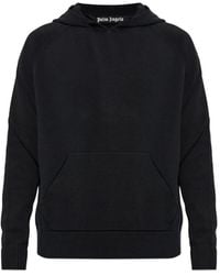 Palm Angels - Logo-Print Knitted Cotton Hoodie - Lyst