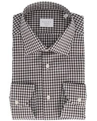 Xacus - Gingham-Pattern Cotton Shirt - Lyst