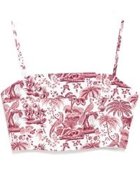 STAUD - Floral Printed Tank Top - Lyst