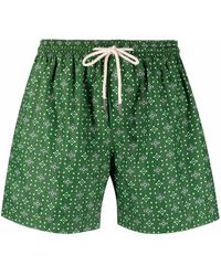 PENINSULA Swimwear Badeshorts mit geometrischem Print - Grün