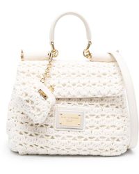 Dolce & Gabbana - Small Sicily Soft Crochet Shoulder Bag - Lyst