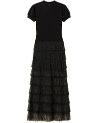 Twinset - Long Plumetis Lace Knit Dress - Lyst