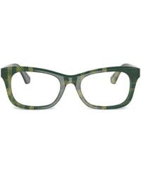 Burberry - Eckige Brille Mit Karomuster - Lyst