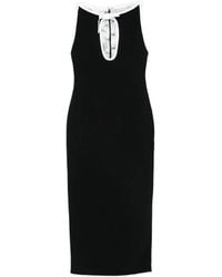 ROWEN ROSE - Robe Mi-Longue Sans Manches À Ouverture Goutte D'Eau - Lyst