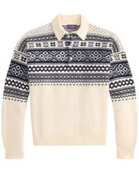 Ralph Lauren - Fair Isle-Intarsia Cashmere Polo Sweater - Lyst