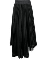 MSGM - Pleated Asymmetric Long Skirt - Lyst