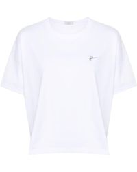 Peserico - Logo-stamp Cotton T-shirt - Lyst