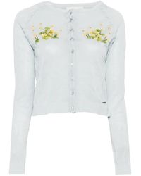 ShuShu/Tong - Gebreid Vest Met Kralen En Bloemenprint - Lyst