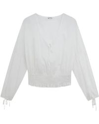 Aspesi - Top Fruncido Con Ribete De Volantes - Lyst