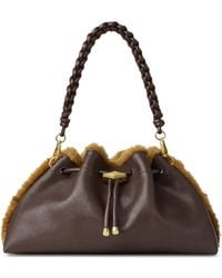 Jimmy Choo - Bon Bon Shearling-Trim Shoulder Bag - Lyst