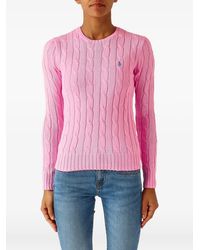 Polo Ralph Lauren - Julianna Cable-Knit Logo-Embroidered Sweater - Lyst