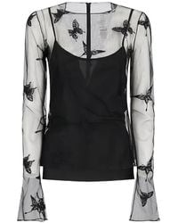 Blumarine - Butterfly Net Blouse - Lyst