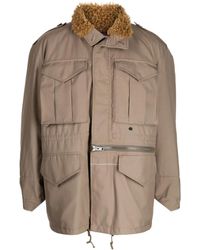 Kolor - Shearling-Collar Drawstring Jacket - Lyst