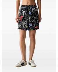 adidas - X Farm Rio Floral-Print Side-Stripe Shorts - Lyst