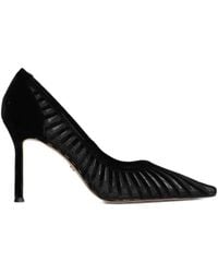 Lola Cruz - Candice 95 Mesh-Panel Velvet Pumps - Lyst