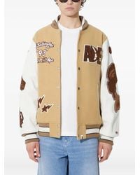 A Bathing Ape - Appliqué-Detail Varsity Jacket - Lyst