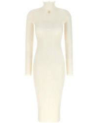 Elisabetta Franchi - Knit Dress With Logo Detail - Lyst