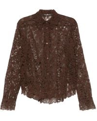 Ermanno Scervino - Lace-Overlay Long-Sleeve Shirt - Lyst
