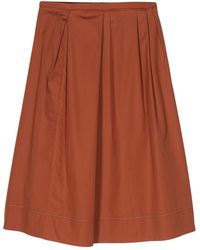 Marni - Pleated Cotton Midi Skirt - Lyst