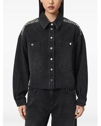 AllSaints - Stud-Embellished Denim Jacket - Lyst