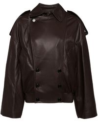 Loewe - Double-breasted Leather Jacket - Lyst