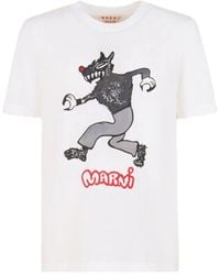 Marni - T-Shirt Met Grafische Print - Lyst
