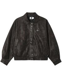 Izzue - Logo-Plaque Panelled Bomber Jacket - Lyst