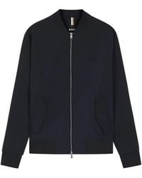 BOSS - Mercerised-Cotton Zip-Up Sweatshirt With Double B Monogram - Lyst