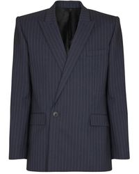 Balmain - Pinstripe Double-Breasted Blazer - Lyst