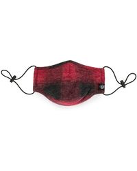Mostly Heard Rarely Seen Check Print Face Mask - Red