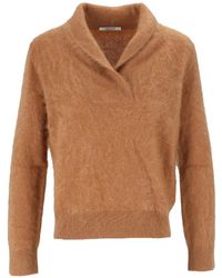 Kangra - Brushed-Effect Shawl-Collar Sweater - Lyst