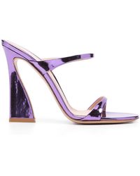Gianvito Rossi - 115mm Double-strap Leather Mules - Lyst