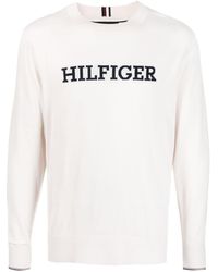 Tommy Hilfiger - Logo Intarsia-knit Cotton Jumper - Lyst