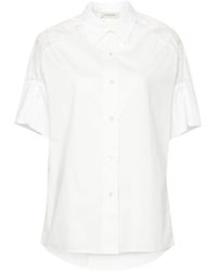 Gentry Portofino - Sheer-panel Cotton Shirt - Lyst