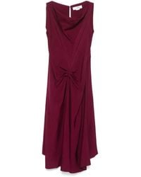 Victoria Beckham - Pleated Midi Dress - Lyst