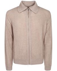 Zanone - Ribbed-Knit Zip-Up Cardigan - Lyst