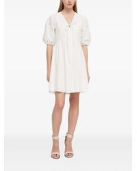 Desigual - Eyelet Puff-Sleeve Mini Dress - Lyst